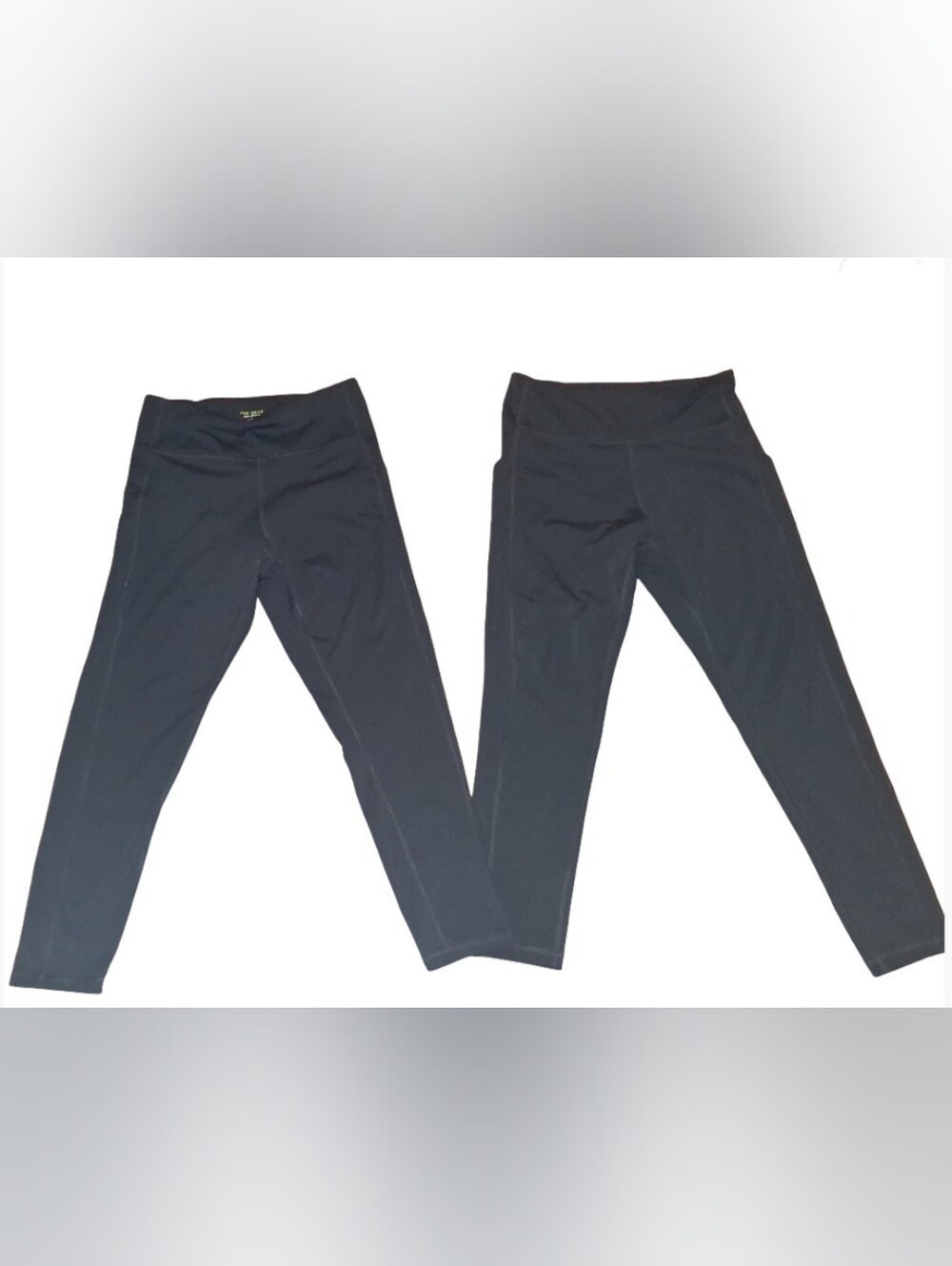 Clothes: Womens 2pc Black Tek Gear Leggings W/ Pockets (LARGE)